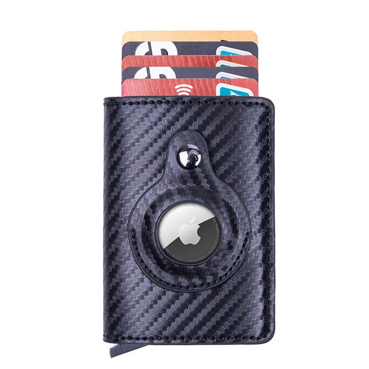 AirTag Carbon Fiber L&aelig;der RFID pop-up tegnebog