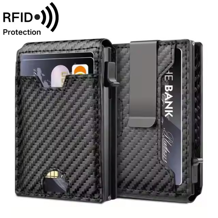 Bifold RFID-pung i l&aelig;der med pengeklemme