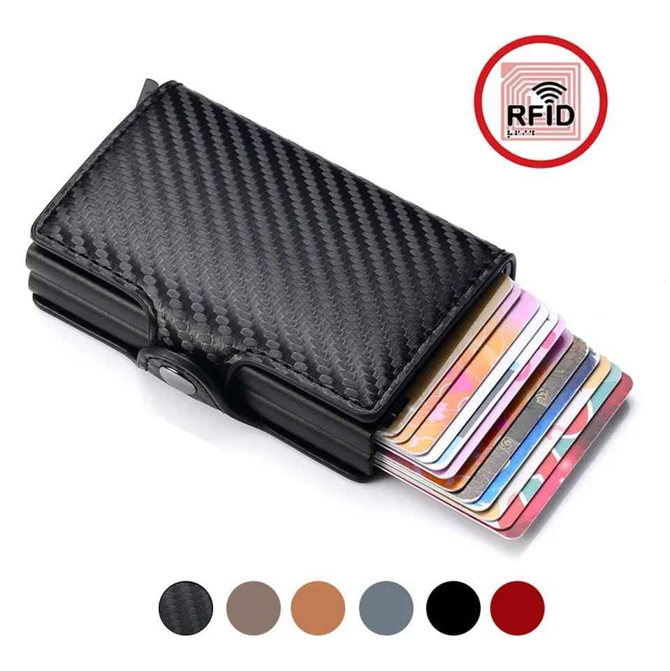 Carbon Fiber RFID-kortpung | Minimalistisk metalkortholder