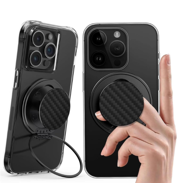 Suport de inel magnetic din fibră de aramidă cu suport pentru degete cu rotație 360 ​​de m&acirc;ner pentru telefon compatibil cu telefoanele inteligente iPhone și Samsung