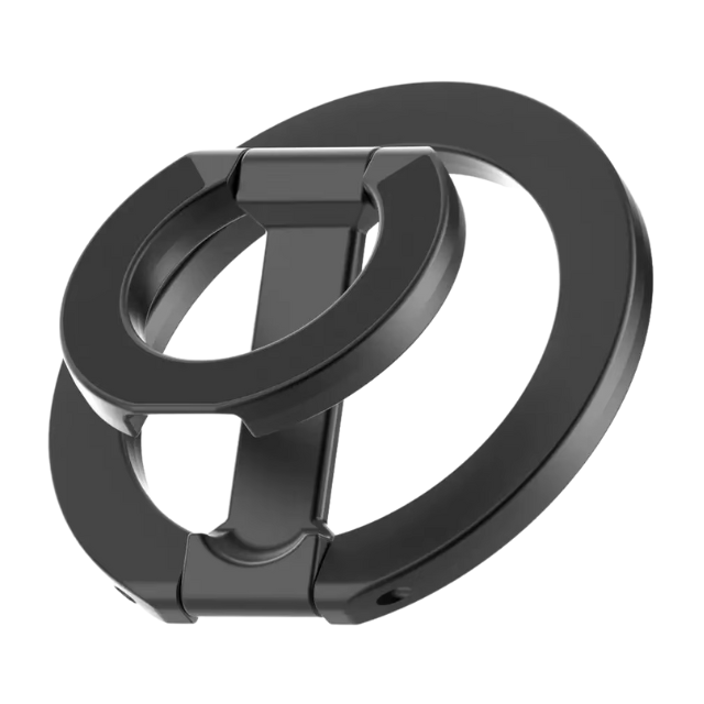 Dobbeltsidet 360&deg; aluminiumslegering Smart Tracking Magnetisk Telefonholder Foldbar Finger Grip St&oslash;dst&oslash;tte Kompatibel IPad til brug i seng