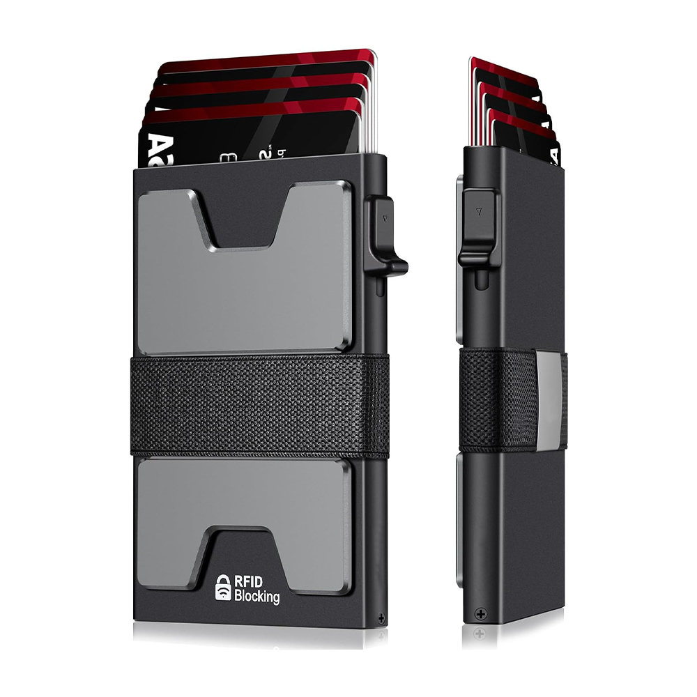 PU/Aluminium Kortholder Pop Up Wallet Slim