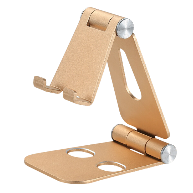 B&aelig;rbar Metal Aluminium Foldbar Desktop Tablet Support Smartphone Vugge Mobil Mobiltelefon Holder Stand til telefoner