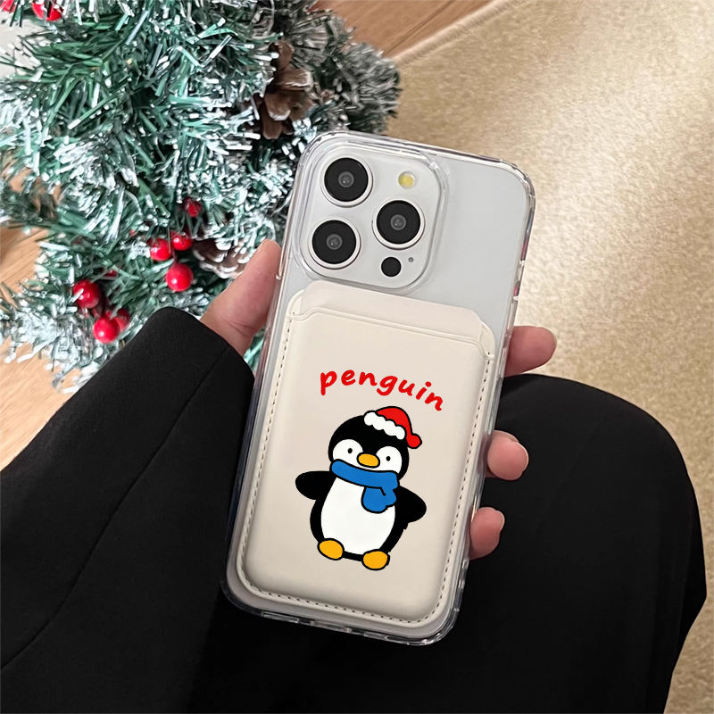 PU iPhone magnetisk kortholder - S&oslash;dt tegneseriedesign med