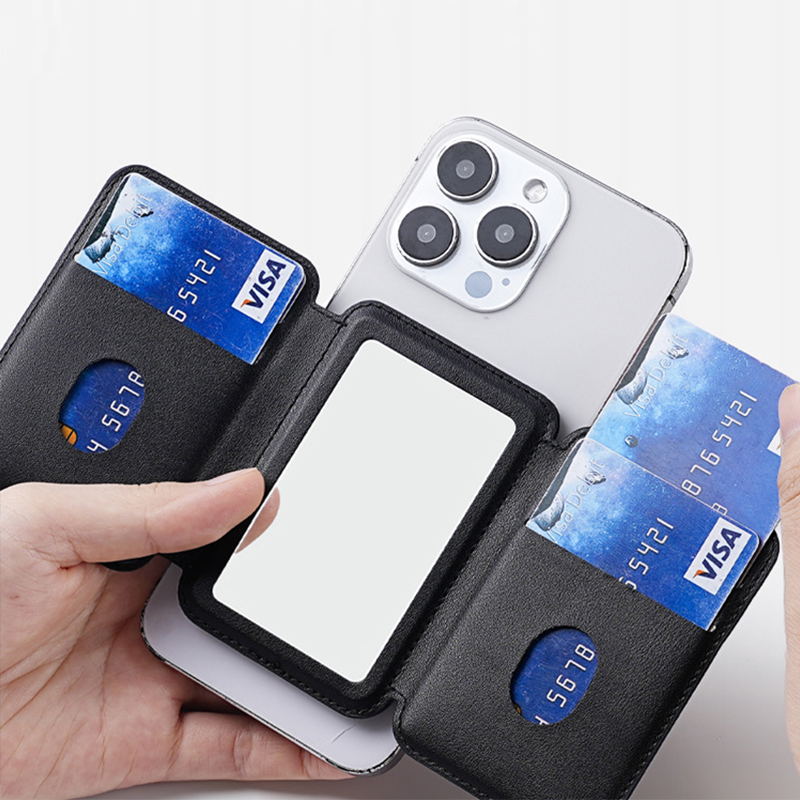 Magnetische dreifache Handy-St&auml;nder-Geldb&ouml;rse | Kartenhalter aus PU-Leder