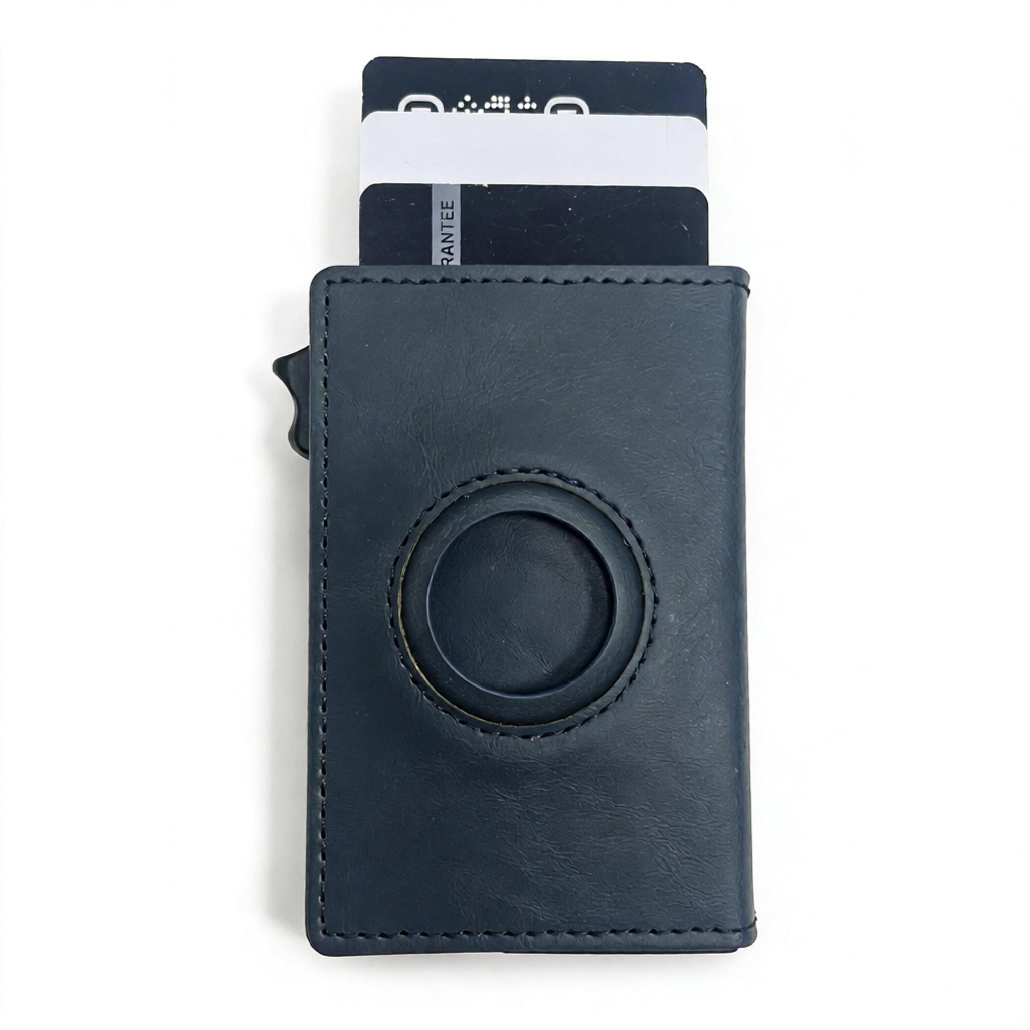 Portofel inteligent din piele PU cu blocare RFID și slot de urmărire | Pop-up cu &icirc;nchidere magnetică